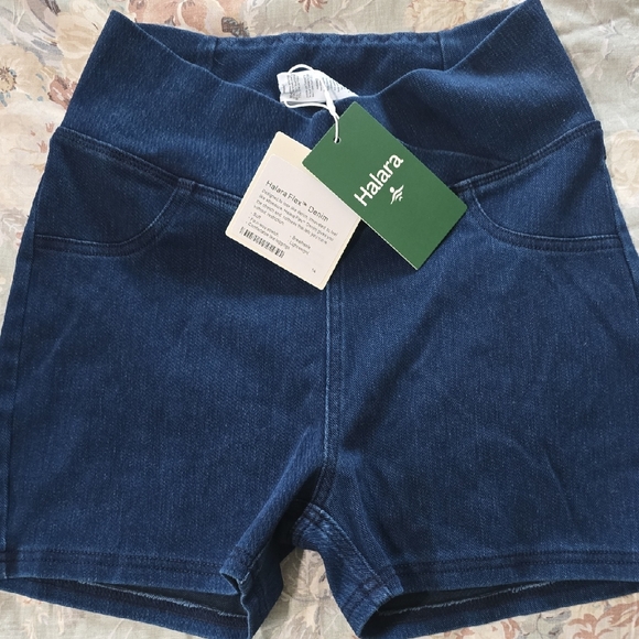 HALARA Pants - HALARA Navy High-Waist Denim-Style Women's Shorts